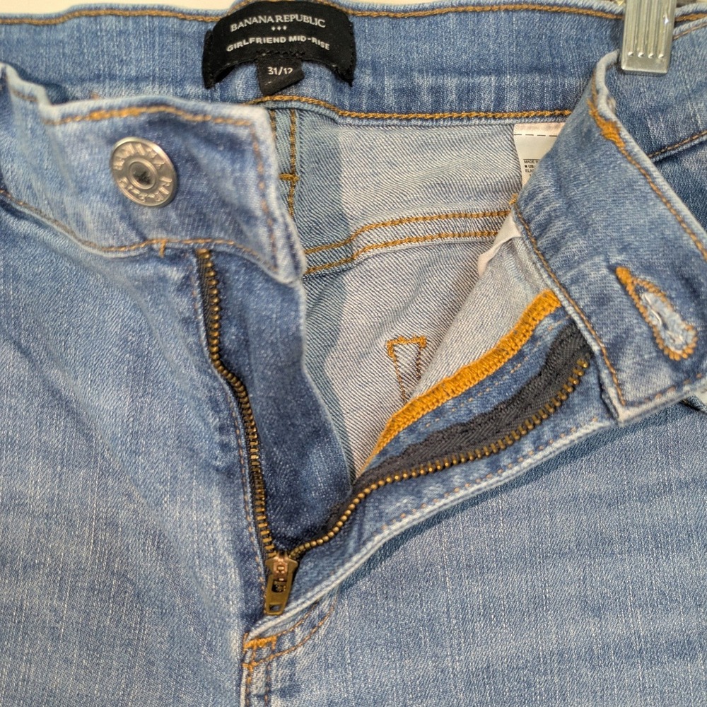Banana Republic Girlfriend Jeans Women 31/12 Blue Excellent Mid-Rise - Picture 4 of 9